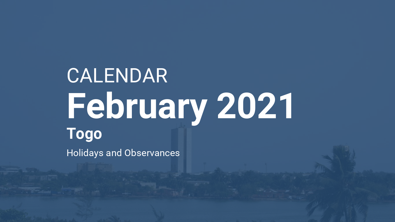 February 2021 Calendar Togo